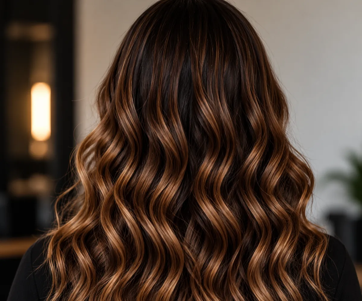 Glossy, healthy-looking brunette waves